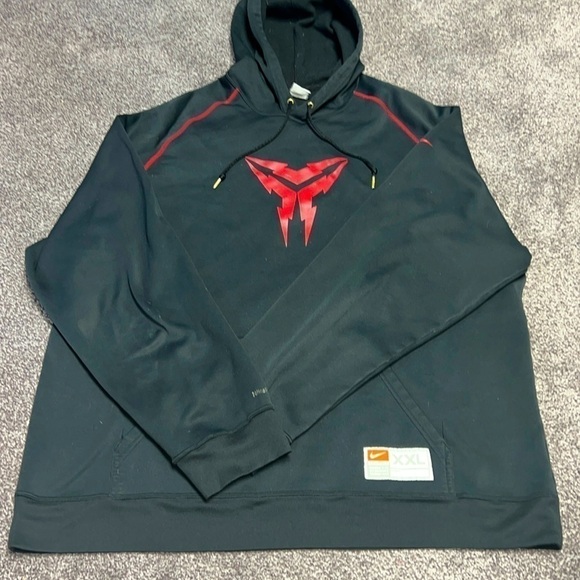 Nike Kobe Bryant Hoodie Size XXL Dri Fit Black Red Hooded Sweatshirt Rare!